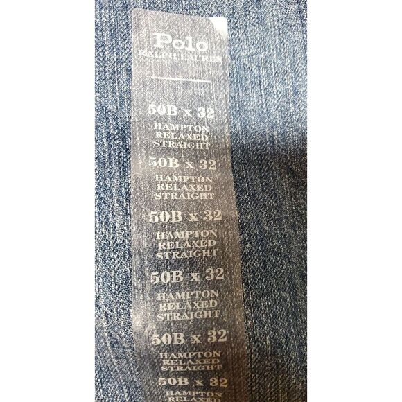Polo Ralph Lauren Jeans 50x32 NWT The Hampton Relaxed Straight Denim Made Mexico - Picture 13 of 15